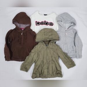 Kids' Brown, White, Gray, and Tan Hoodies & Sweatshirt Bundle Size 3-4